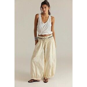 Free People We The Free Seasons Pull-On Jeans Pants Wide Legs Cotton S 282564